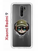 Чехол-накладка Xiaomi Redmi 9 Kruche Print Кот в наушниках