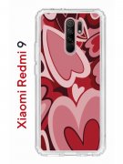 Чехол-накладка Xiaomi Redmi 9 Kruche Print Сердечки