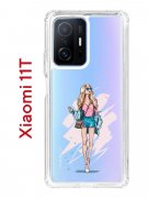 Чехол-накладка Xiaomi 11T (612848) Kruche PRINT Fashion Girl