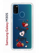Чехол-накладка Samsung Galaxy M30S/M21 Kruche Print Ягодный микс