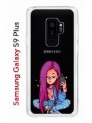Чехол-накладка Samsung Galaxy S9 Plus Kruche Print Pink Hair