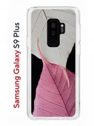 Чехол-накладка Samsung Galaxy S9 Plus Kruche Print Pink and white