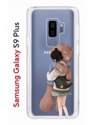 Чехол-накладка Samsung Galaxy S9 Plus Kruche Print Девочка с мишкой