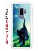Чехол-накладка Samsung Galaxy S9 Plus Kruche Print Черный кот