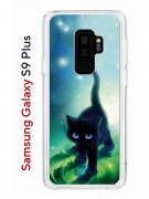 Чехол-накладка Samsung Galaxy S9 Plus Kruche Print Черный кот