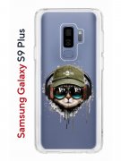 Чехол-накладка Samsung Galaxy S9 Plus Kruche Print Кот в наушниках
