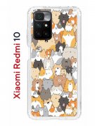 Чехол-накладка Xiaomi Redmi 10/10 Prime Kruche Print Котики