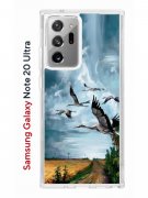 Чехол-накладка Samsung Galaxy Note 20 Ultra Kruche Print Журавли