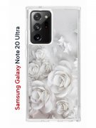 Чехол-накладка Samsung Galaxy Note 20 Ultra Kruche Print White roses