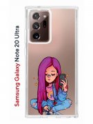 Чехол-накладка Samsung Galaxy Note 20 Ultra (588944) Kruche PRINT Pink Hair