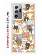 Чехол-накладка Samsung Galaxy Note 20 Ultra Kruche Print Котики