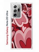 Чехол-накладка Samsung Galaxy Note 20 Ultra Kruche Print Сердечки