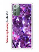 Чехол-накладка Samsung Galaxy Note 20 (588938) Kruche PRINT Purple leaves