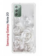 Чехол-накладка Samsung Galaxy Note 20 Kruche Print White roses