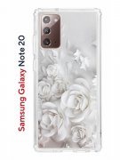 Чехол-накладка Samsung Galaxy Note 20 Kruche Print White roses