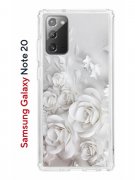 Чехол-накладка Samsung Galaxy Note 20 Kruche Print White roses