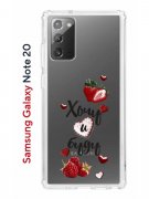 Чехол-накладка Samsung Galaxy Note 20 Kruche Print Ягодный микс