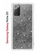 Чехол-накладка Samsung Galaxy Note 20 Kruche Print Skull White