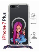Чехол-накладка iPhone 7 Plus Kruche Magrope Print Pink Hair