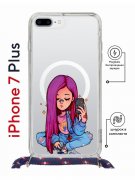 Чехол-накладка iPhone 7 Plus Kruche Magrope Print Pink Hair
