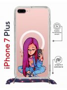 Чехол-накладка iPhone 7 Plus Kruche Magrope Print Pink Hair