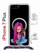 Чехол-накладка iPhone 7 Plus Kruche Magrope Print Pink Hair