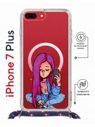 Чехол-накладка iPhone 7 Plus Kruche Magrope Print Pink Hair