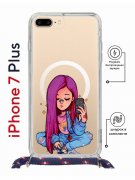 Чехол-накладка iPhone 7 Plus Kruche Magrope Print Pink Hair