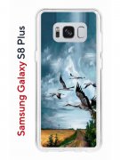 Чехол-накладка Samsung Galaxy S8 Plus Kruche Print Журавли