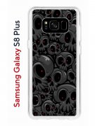 Чехол-накладка Samsung Galaxy S8 Plus (580672) Kruche PRINT Skull gray