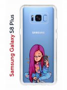 Чехол-накладка Samsung Galaxy S8 Plus (580672) Kruche PRINT Pink Hair