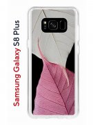 Чехол-накладка Samsung Galaxy S8 Plus Kruche Print Pink and white