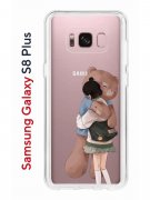 Чехол-накладка Samsung Galaxy S8 Plus Kruche Print Девочка с мишкой