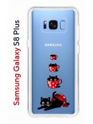 Чехол-накладка Samsung Galaxy S8 Plus Kruche Print Котенок в чашке