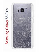 Чехол-накладка Samsung Galaxy S8 Plus Kruche Print Skull White