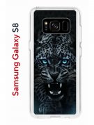 Чехол-накладка Samsung Galaxy S8 Kruche Print Дикий леопард