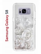 Чехол-накладка Samsung Galaxy S8 Kruche Print White roses