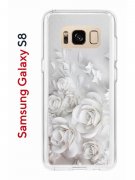 Чехол-накладка Samsung Galaxy S8 Kruche Print White roses