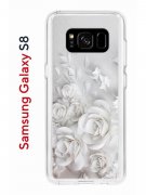 Чехол-накладка Samsung Galaxy S8 Kruche Print White roses