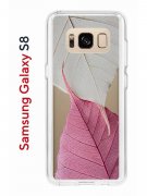 Чехол-накладка Samsung Galaxy S8 Kruche Print Pink and white