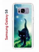 Чехол-накладка Samsung Galaxy S8 Kruche Print Черный кот