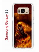 Чехол-накладка Samsung Galaxy S8 Kruche Print Конь огонь