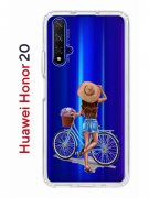 Чехол-накладка Huawei Honor 20/Nova 5T Kruche Print Велосипедная прогулка