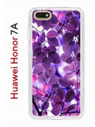 Чехол-накладка Huawei Honor 7A (582681) Kruche PRINT Purple leaves