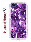 Чехол-накладка Huawei Honor 7A (582681) Kruche PRINT Purple leaves