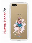 Чехол-накладка Huawei Honor 7A/Y5 2018/Y5 Prime 2018 Kruche Print Fashion Girl