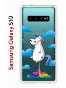 Чехол-накладка Samsung Galaxy S10 Kruche Print Flying Unicorn