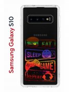 Чехол-накладка Samsung Galaxy S10 (580670) Kruche PRINT Repeat
