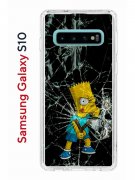 Чехол-накладка Samsung Galaxy S10 Kruche Print Барт Симпсон