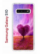 Чехол-накладка Samsung Galaxy S10 Kruche Print Pink heart